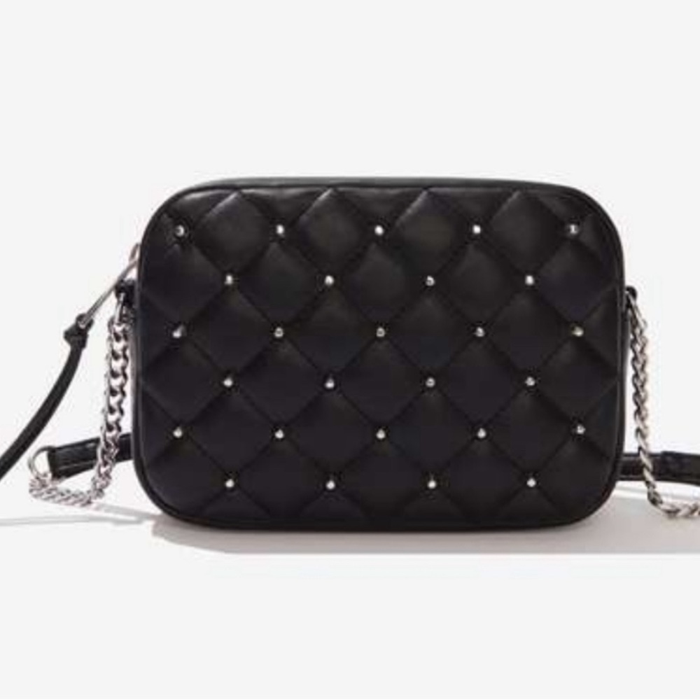 Black Quilted Rebecca Minkolf Crossbody purse NWT